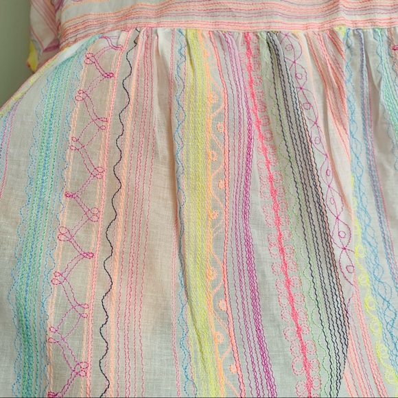 Anthropologie Letty Embroidered colorful stitching Babydoll Top blouse - Picture 11 of 16